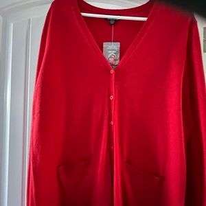 Lord & Taylor crimson cardigan